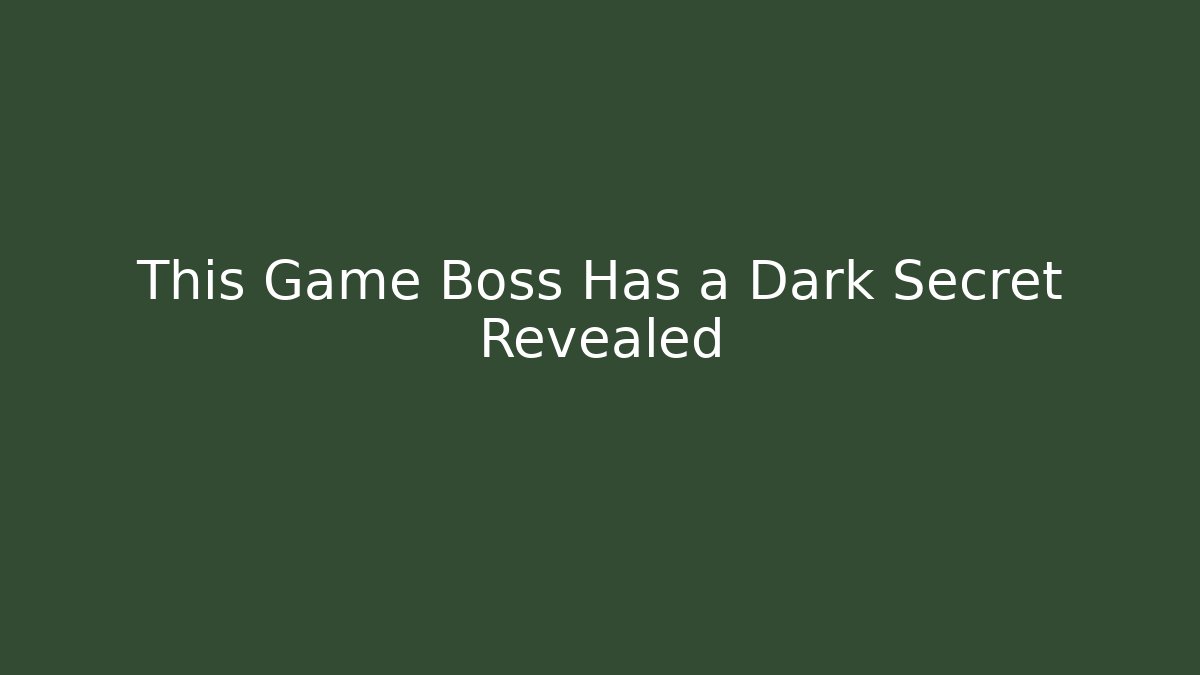 This Game Boss Has a Dark Secret Revealed - Critter Realm