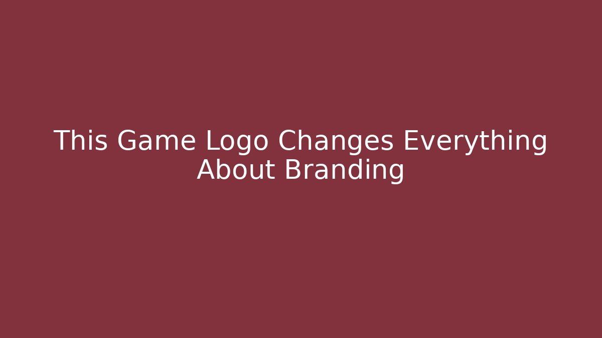 This Game Logo Changes Everything About Branding