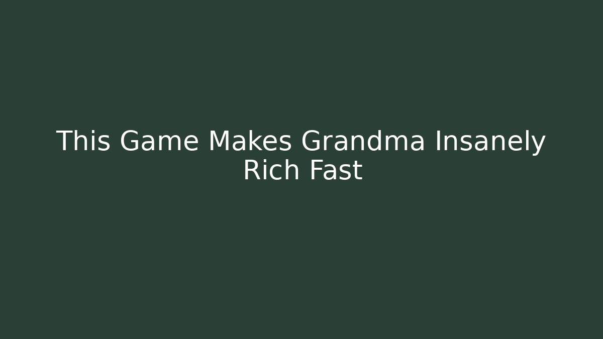 This Game Makes Grandma Insanely Rich Fast - Critter Realm