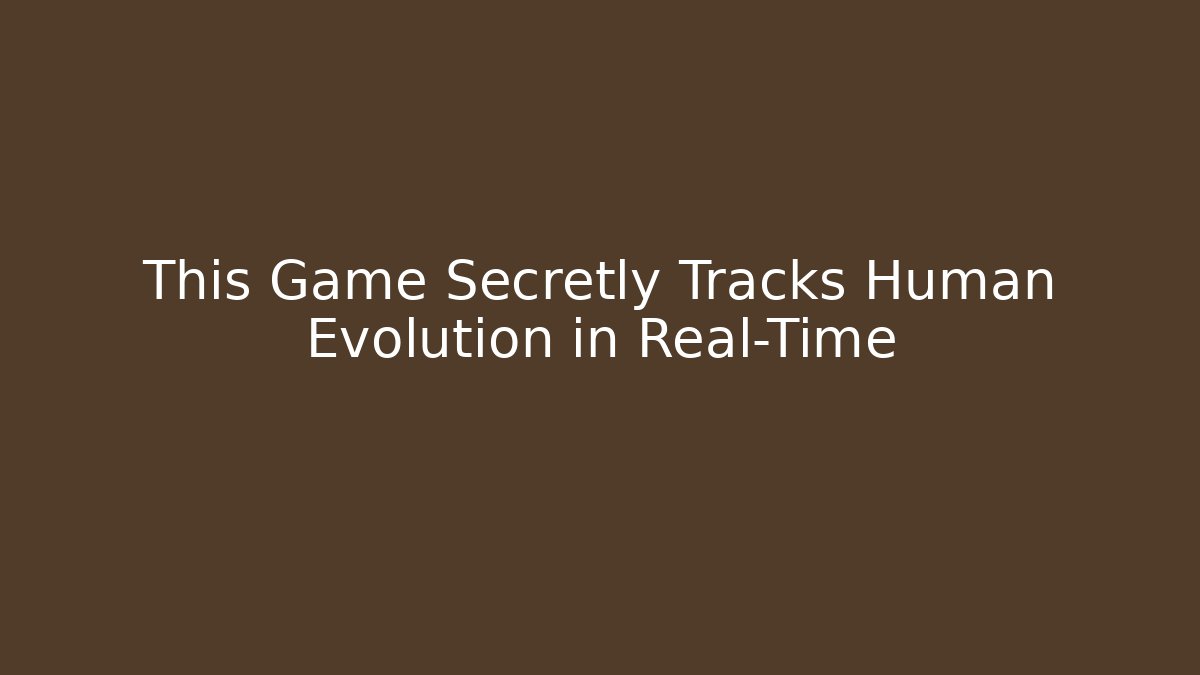 This Game Secretly Tracks Human Evolution in Real-Time - Critter Realm