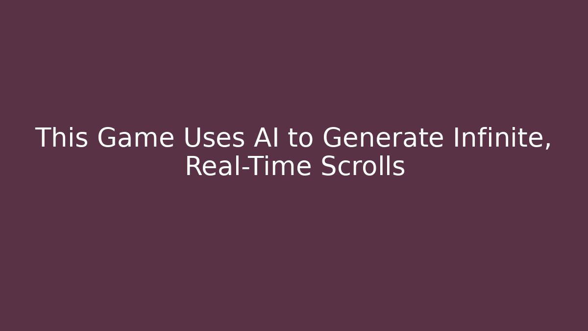 This Game Uses AI to Generate Infinite, Real-Time Scrolls - Critter Realm