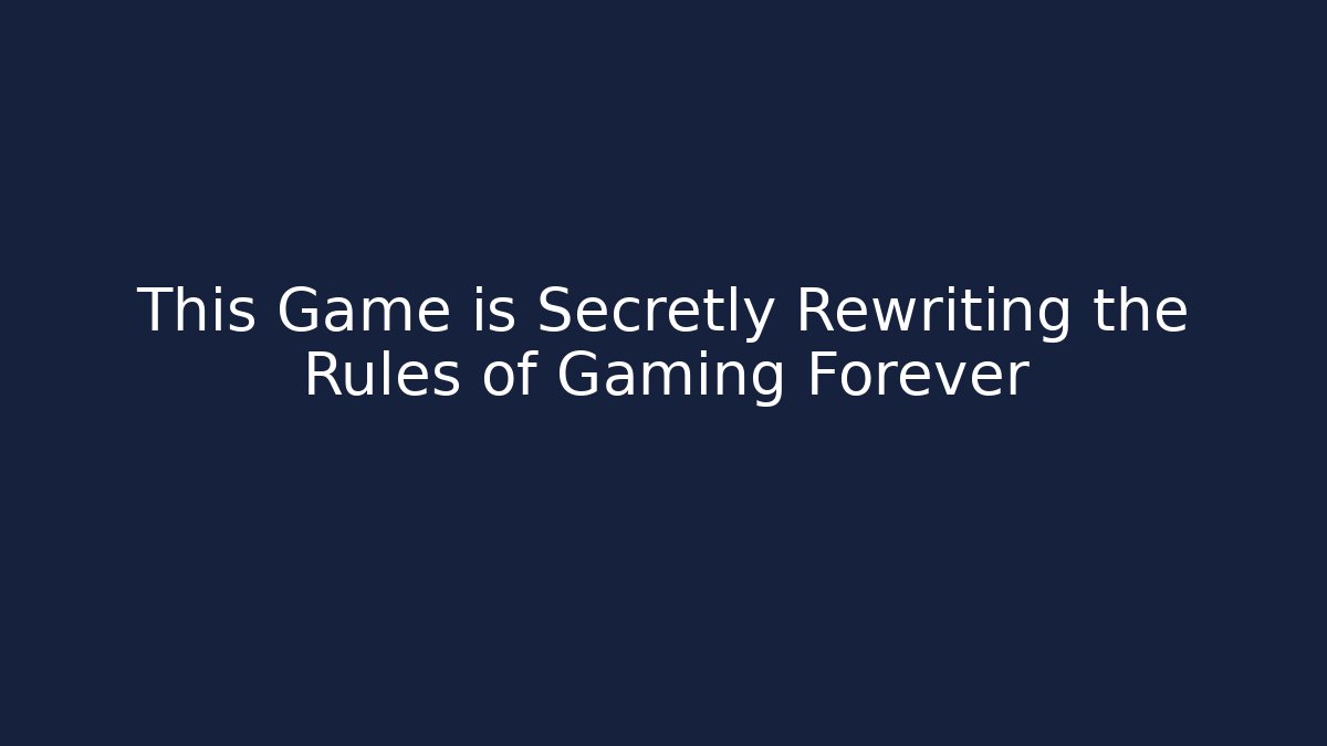 This Game is Secretly Rewriting the Rules of Gaming Forever - Critter Realm