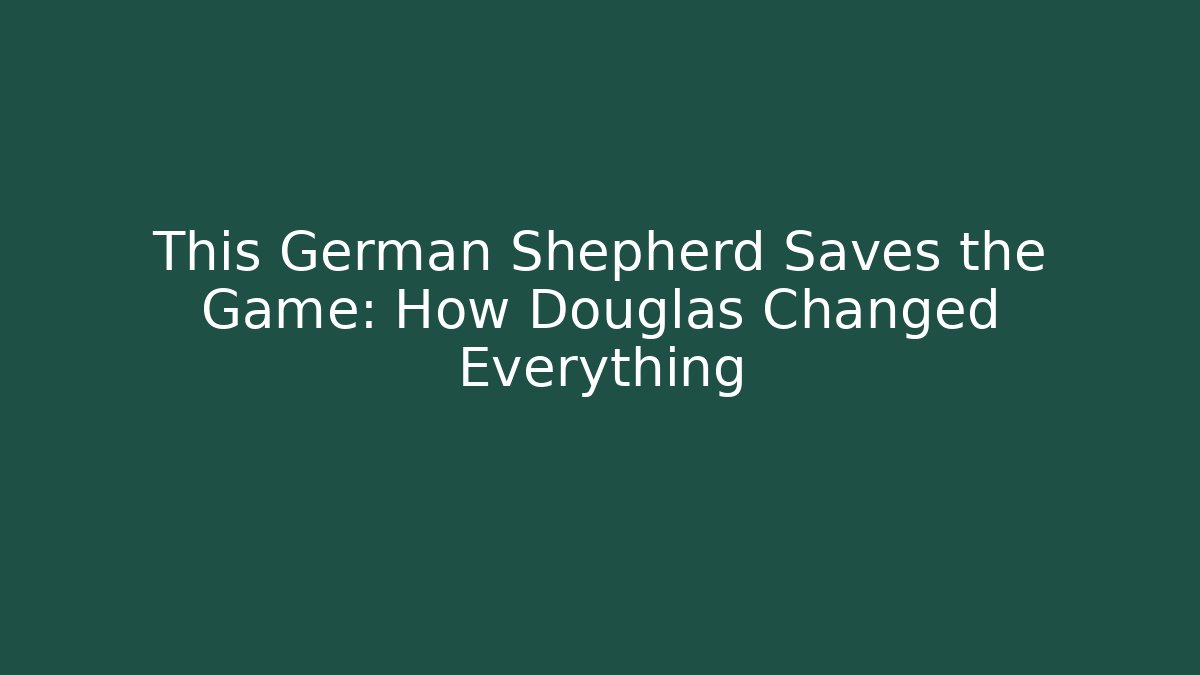 This German Shepherd Saves the Game: How Douglas Changed Everything