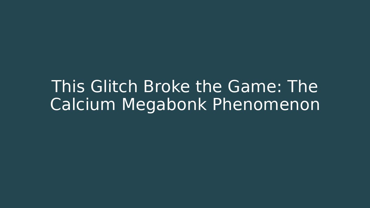 This Glitch Broke the Game: The Calcium Megabonk Phenomenon