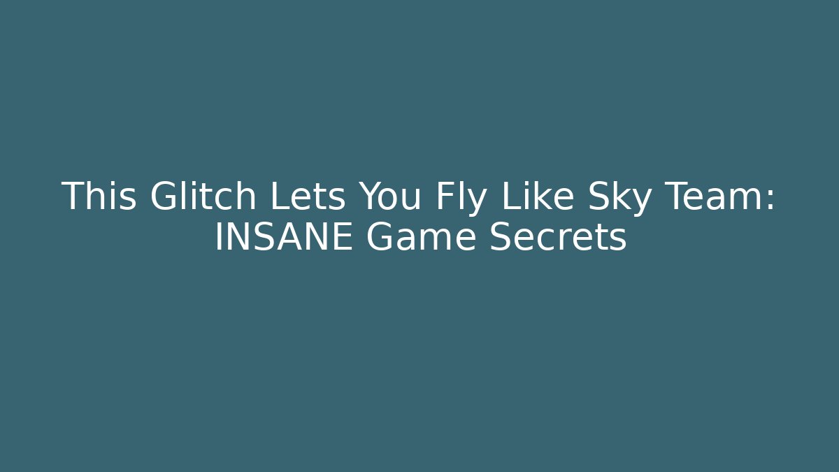 This Glitch Lets You Fly Like Sky Team: INSANE Game Secrets - Critter Realm