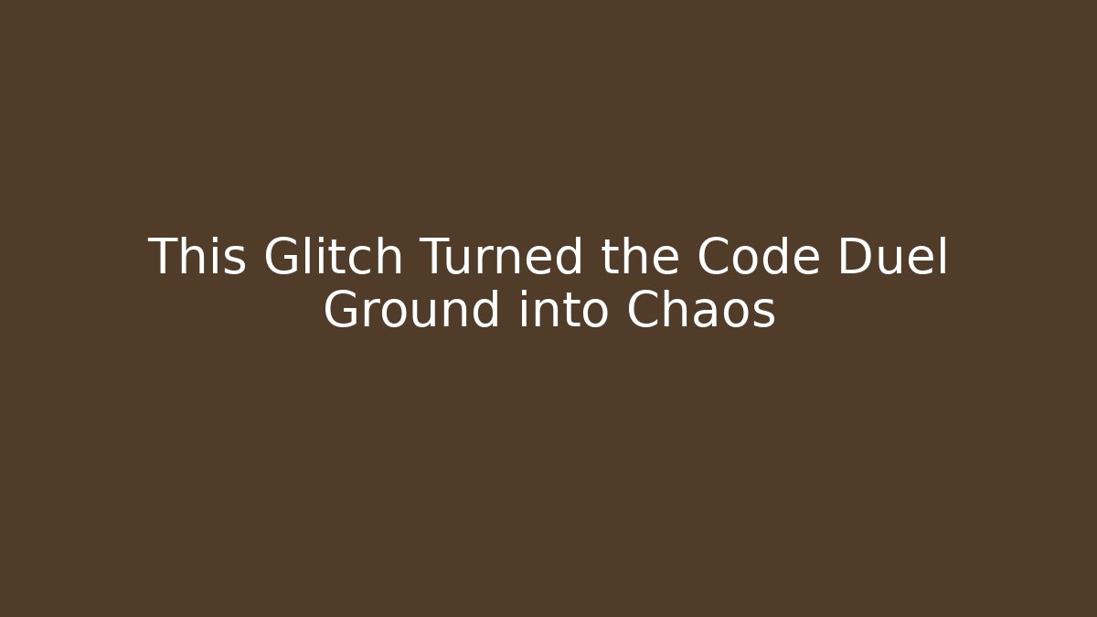 This Glitch Turned the Code Duel Ground into Chaos - Critter Realm