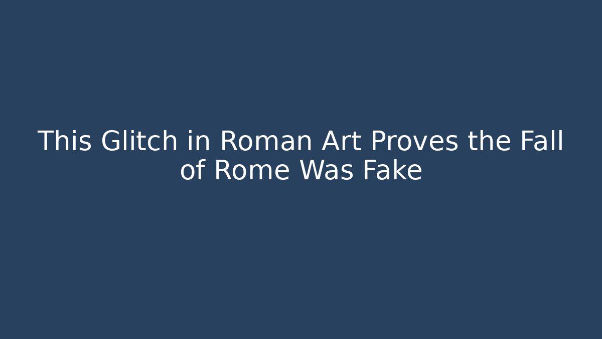This Glitch in Roman Art Proves the Fall of Rome Was Fake - Critter Realm