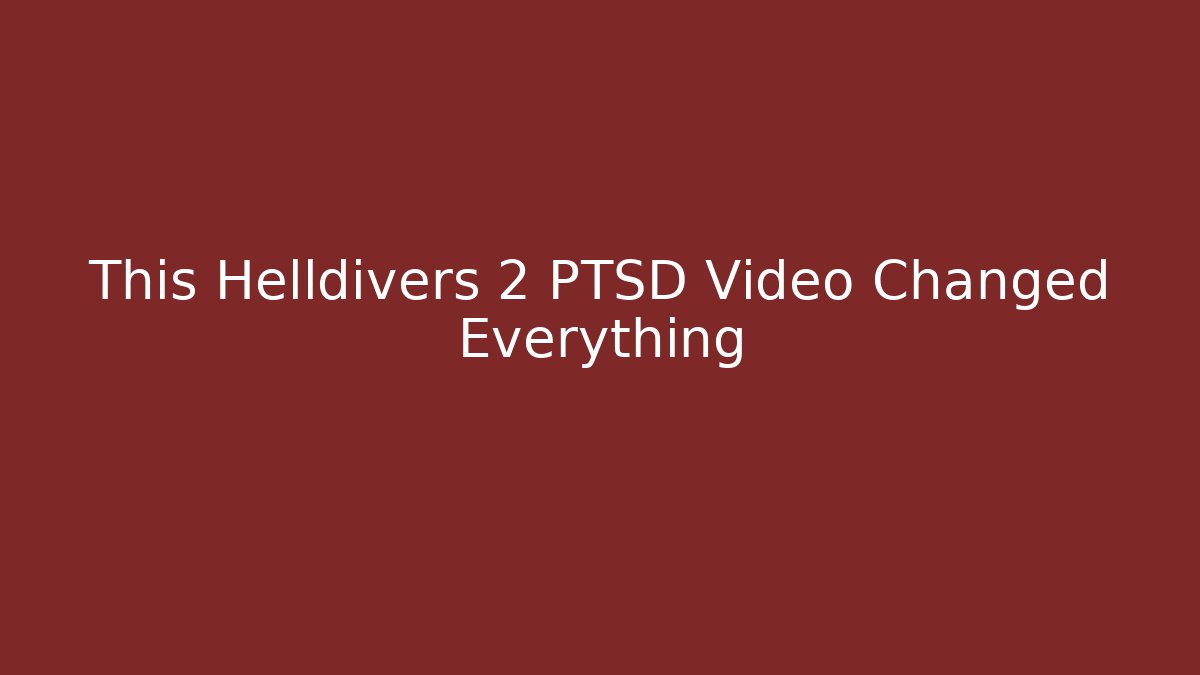 This Helldivers 2 PTSD Video Changed Everything - Critter Realm