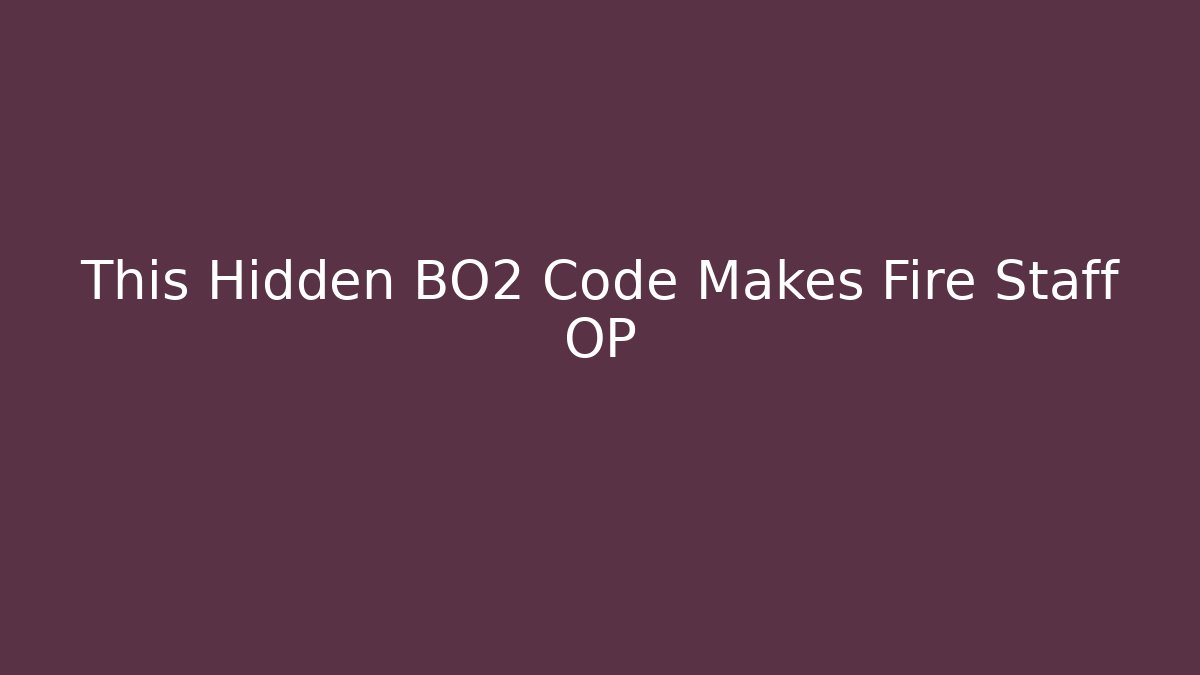 This Hidden BO2 Code Makes Fire Staff OP - Critter Realm