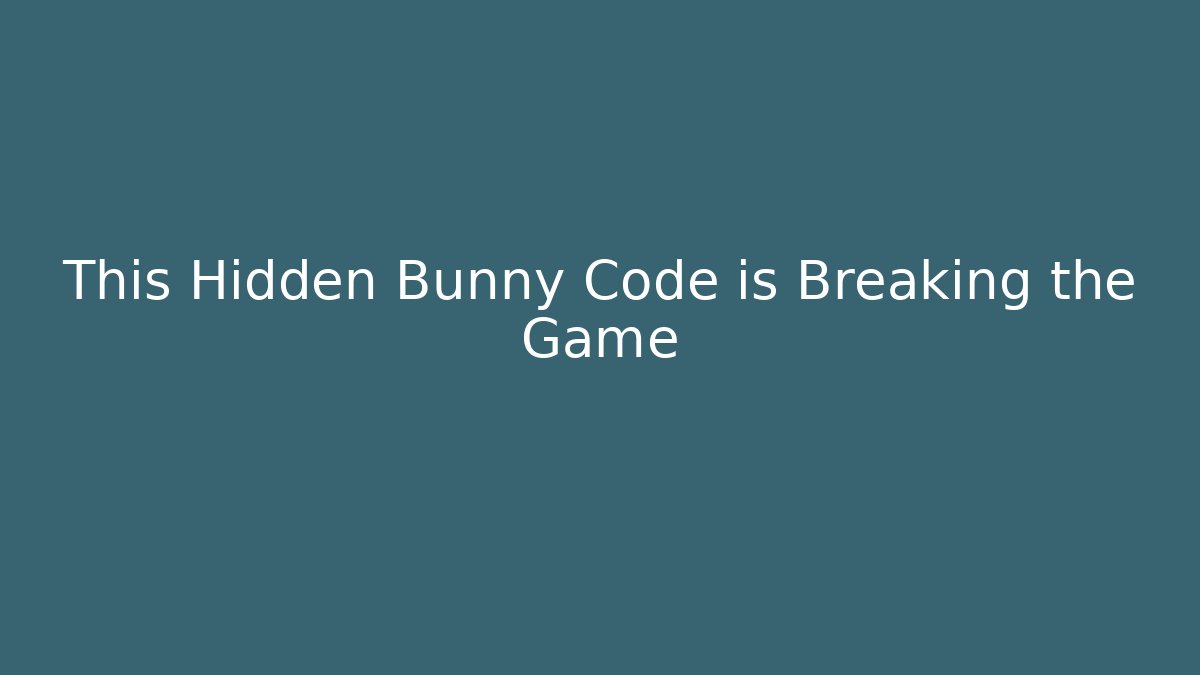 This Hidden Bunny Code is Breaking the Game