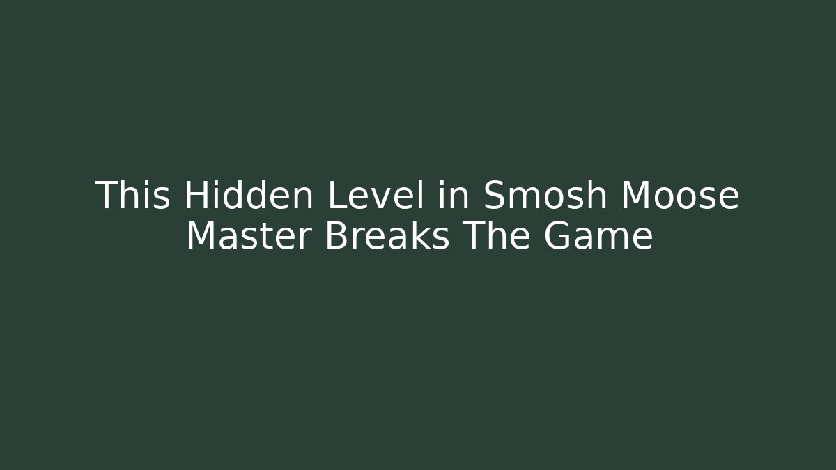 This Hidden Level in Smosh Moose Master Breaks The Game