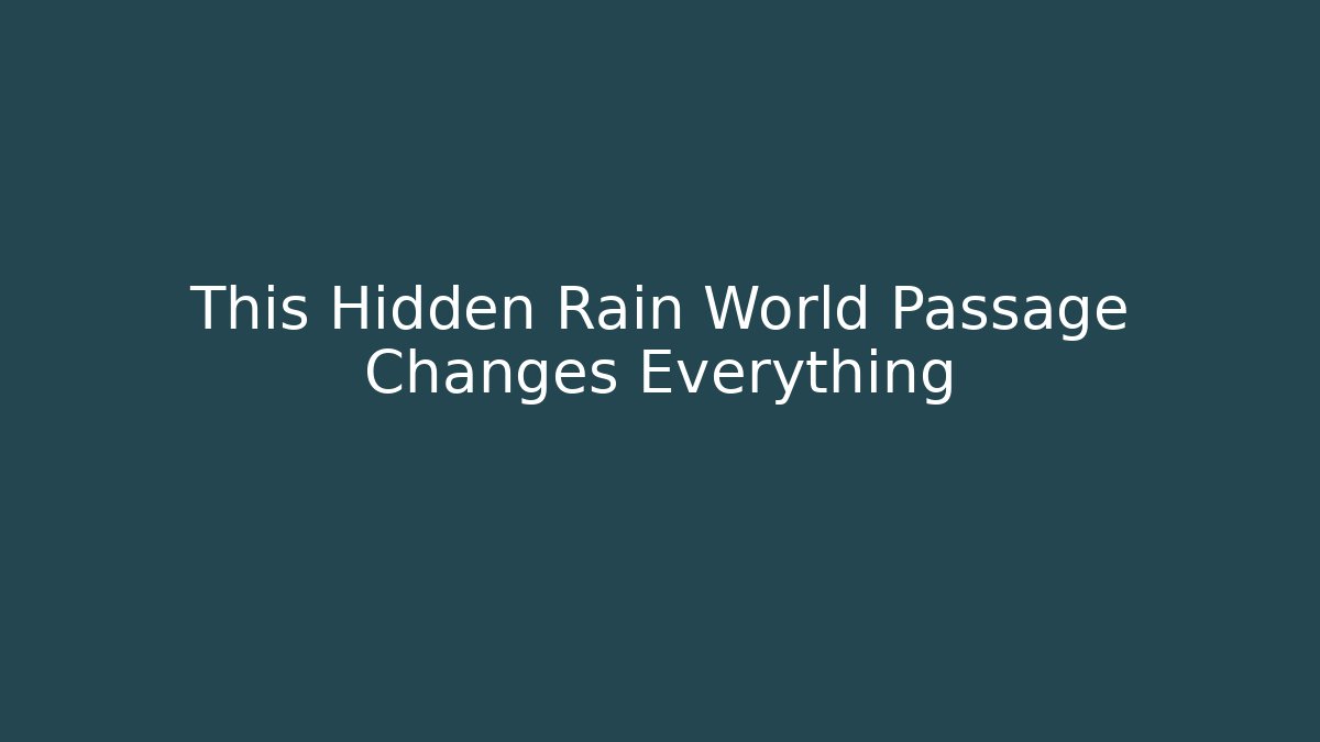 This Hidden Rain World Passage Changes Everything