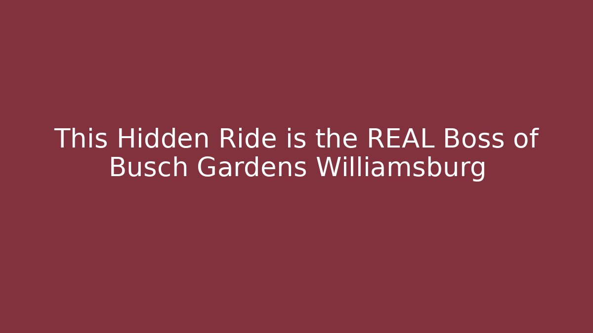 This Hidden Ride is the REAL Boss of Busch Gardens Williamsburg - Critter Realm
