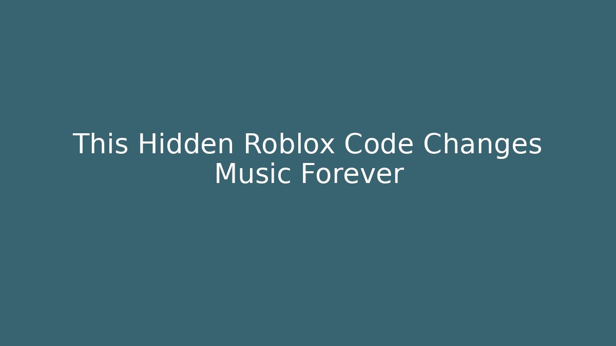 This Hidden Roblox Code Changes Music Forever