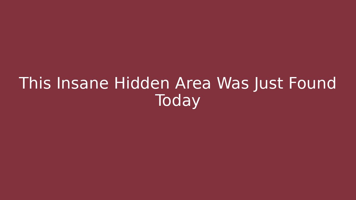 This Insane Hidden Area Was Just Found Today - Critter Realm