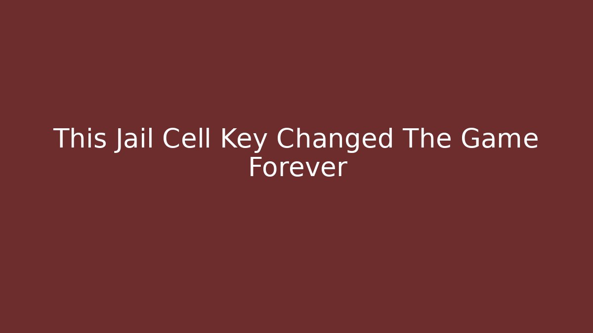 This Jail Cell Key Changed The Game Forever - Critter Realm