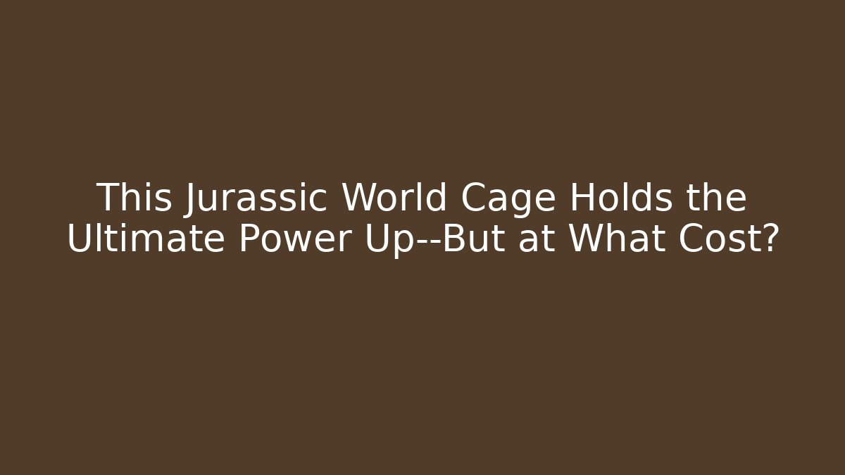 This Jurassic World Cage Holds the Ultimate Power Up—But at What Cost?