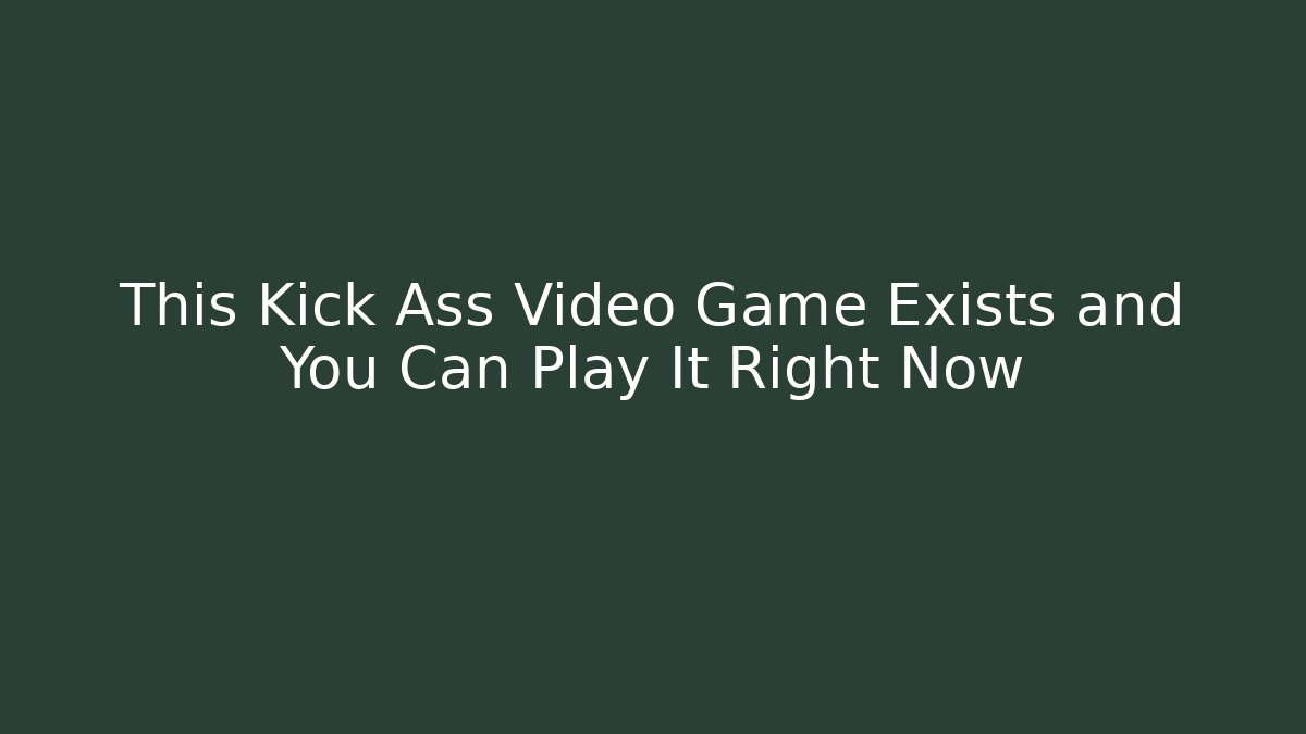 This Kick Ass Video Game Exists and You Can Play It Right Now - Critter Realm