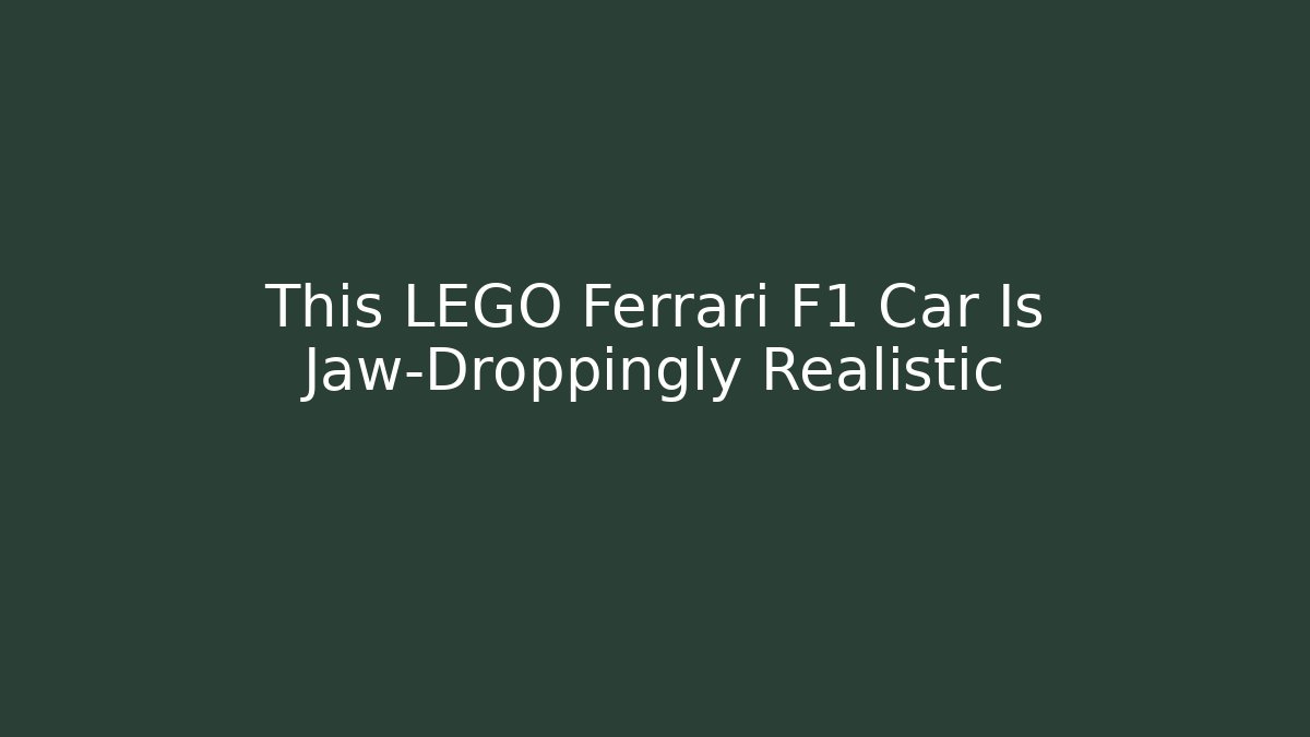 This LEGO Ferrari F1 Car Is Jaw-Droppingly Realistic