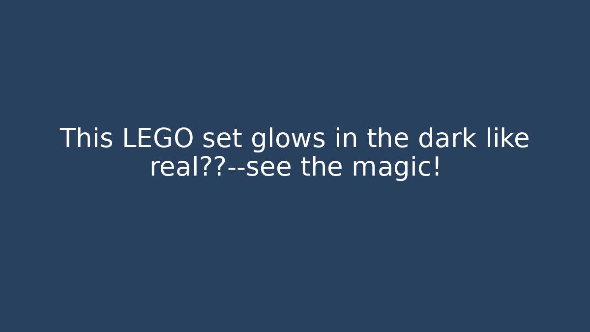This LEGO set glows in the dark like real矿石—see the magic!