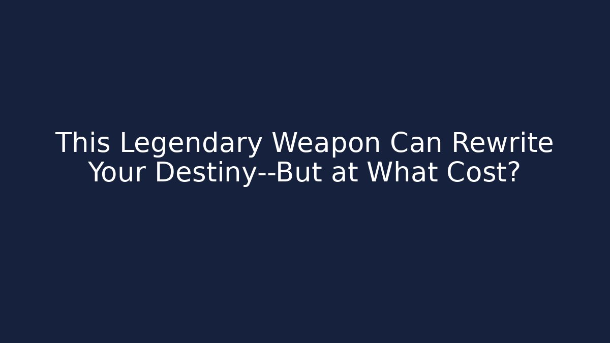 This Legendary Weapon Can Rewrite Your Destiny—But at What Cost?