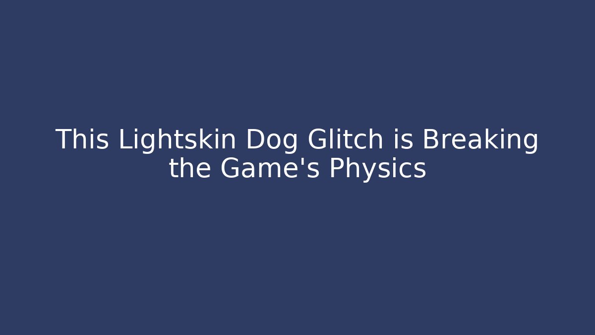 This Lightskin Dog Glitch is Breaking the Game's Physics - Critter Realm