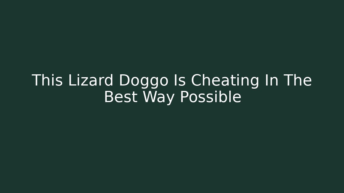 This Lizard Doggo Is Cheating In The Best Way Possible