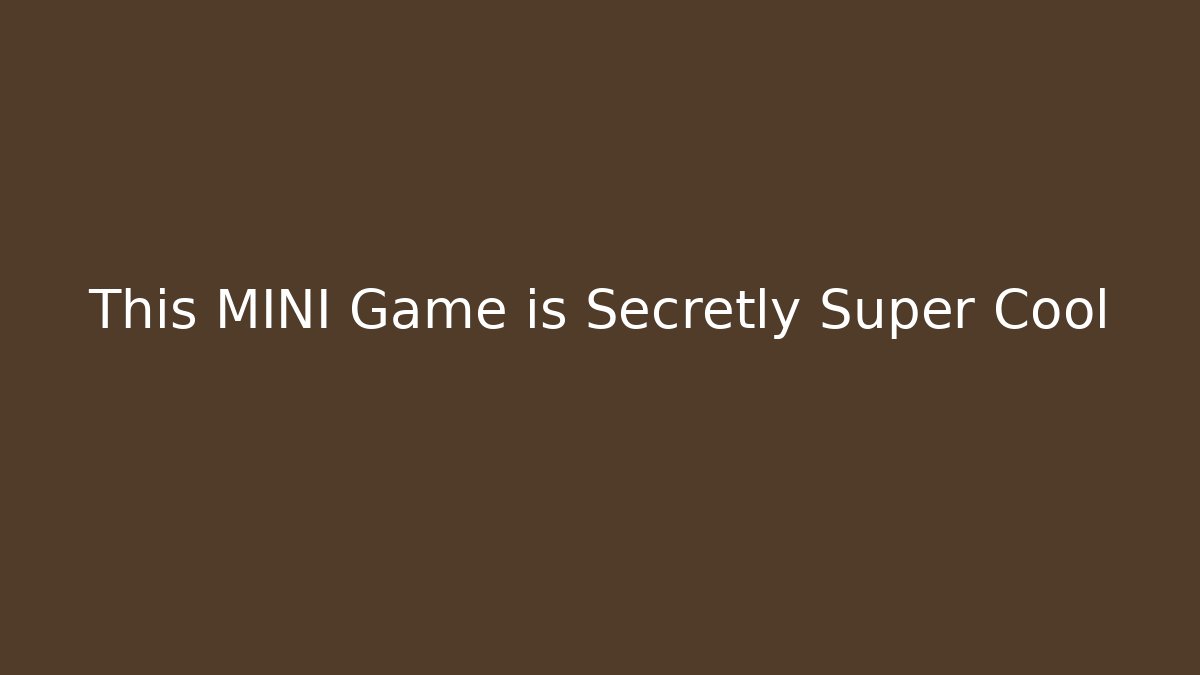 This MINI Game is Secretly Super Cool - Critter Realm