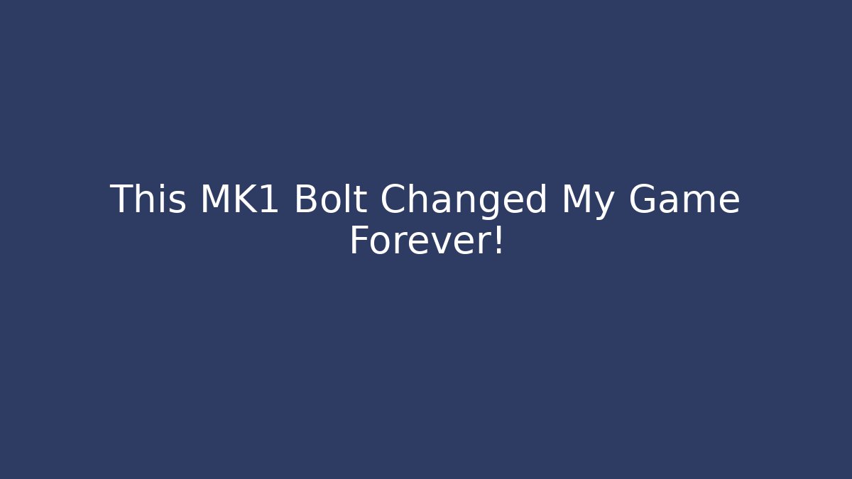 This MK1 Bolt Changed My Game Forever!