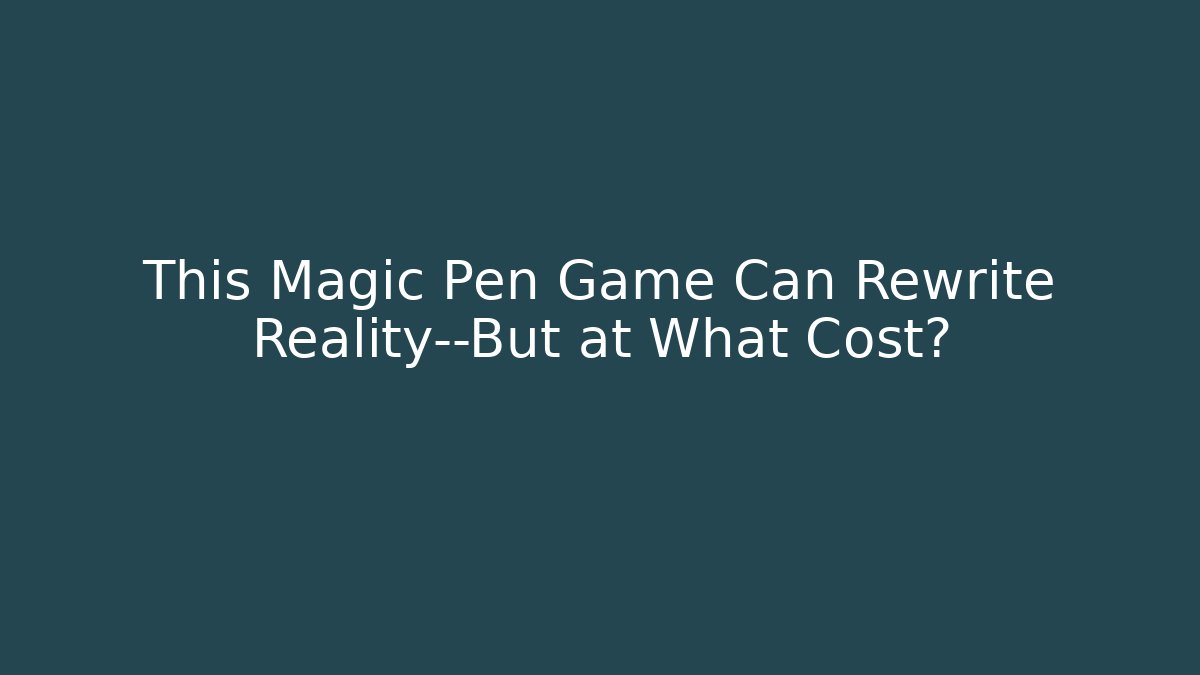 This Magic Pen Game Can Rewrite Reality—But at What Cost?