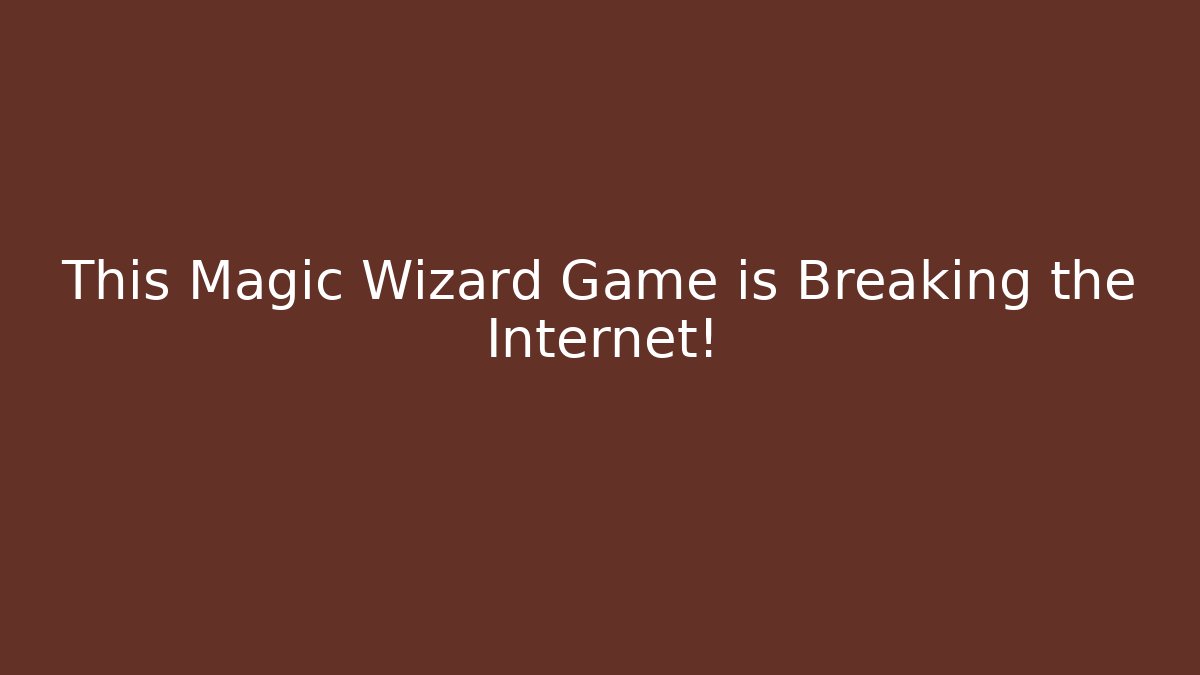 This Magic Wizard Game is Breaking the Internet! - Critter Realm