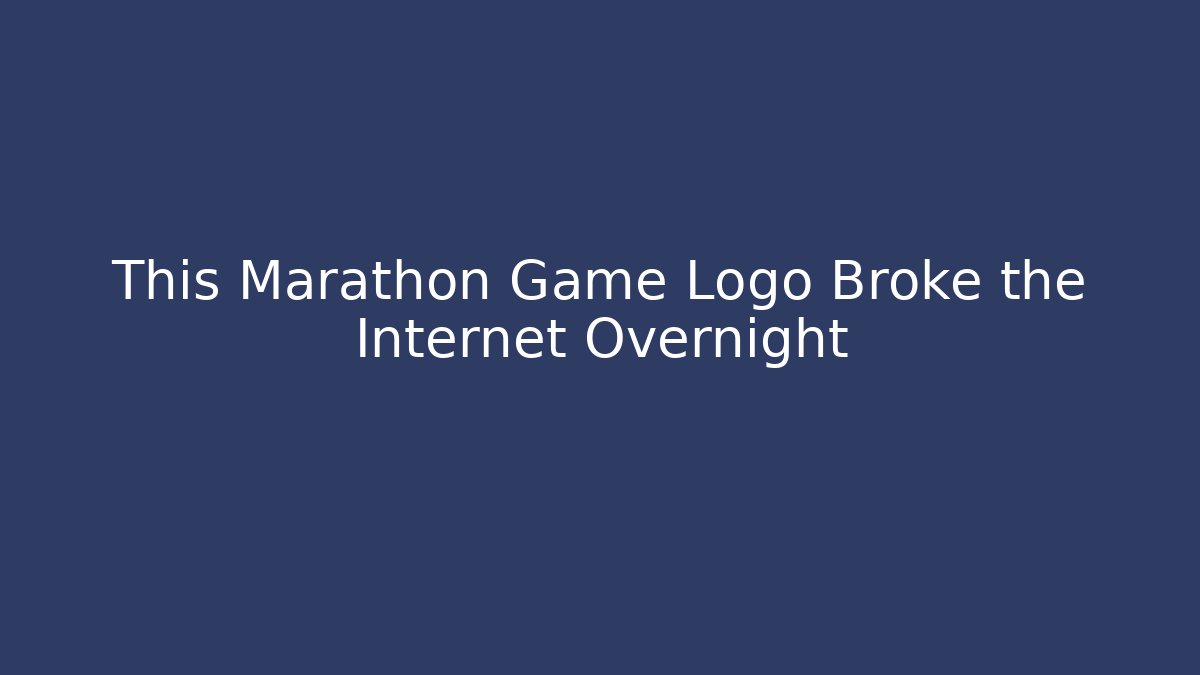 This Marathon Game Logo Broke the Internet Overnight