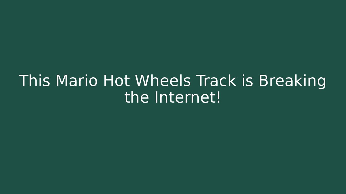 This Mario Hot Wheels Track is Breaking the Internet! - Critter Realm