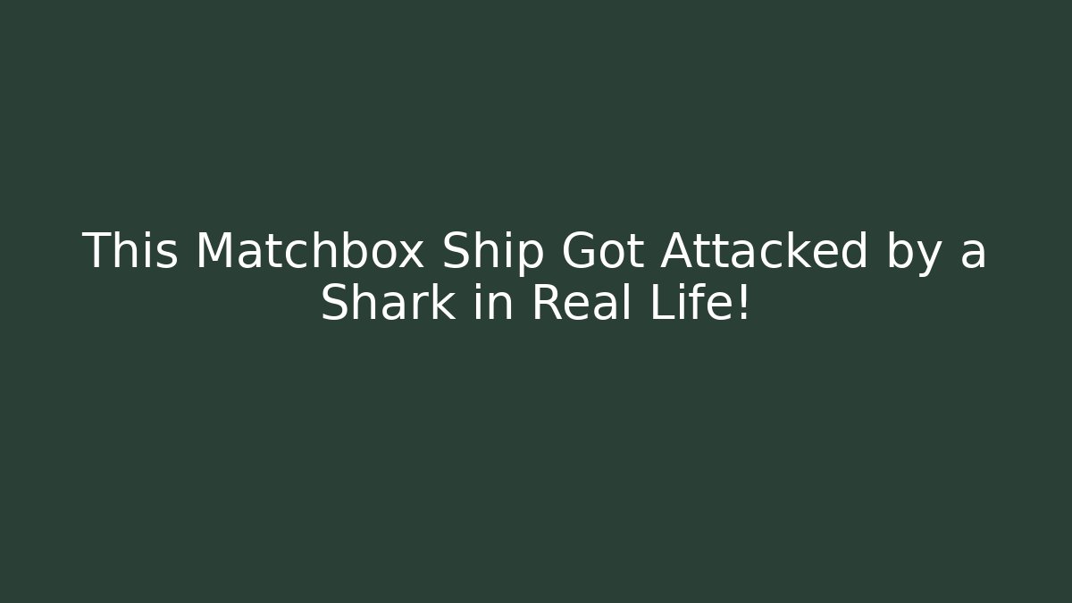 This Matchbox Ship Got Attacked by a Shark in Real Life!