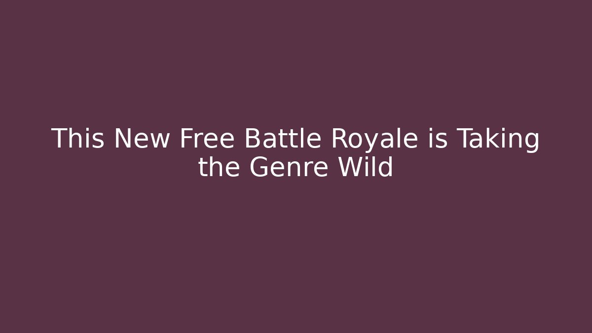 This New Free Battle Royale is Taking the Genre Wild - Critter Realm