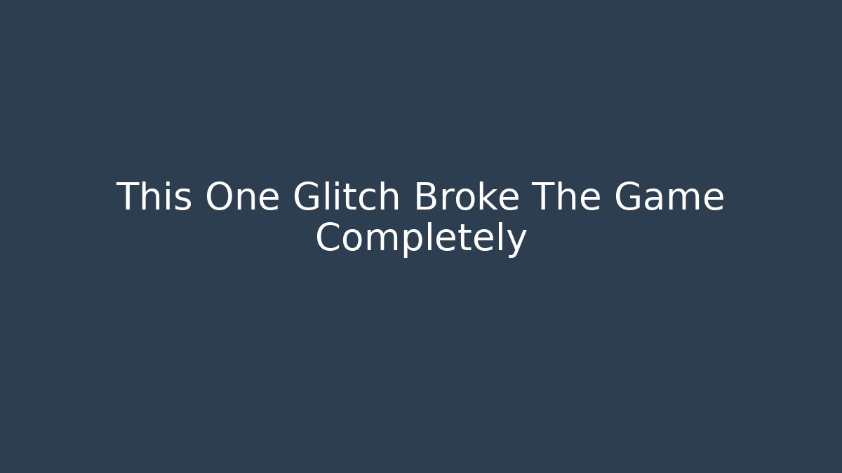 This One Glitch Broke The Game Completely - Critter Realm
