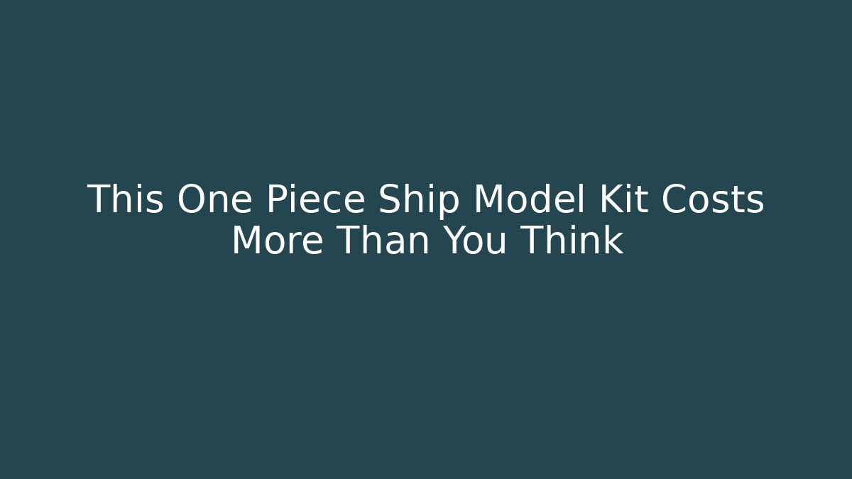 This One Piece Ship Model Kit Costs More Than You Think