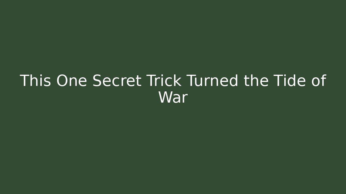 This One Secret Trick Turned the Tide of War - Critter Realm