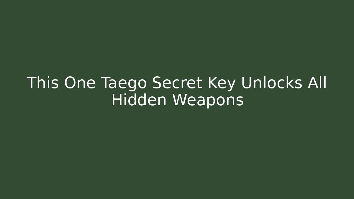 This One Taego Secret Key Unlocks All Hidden Weapons