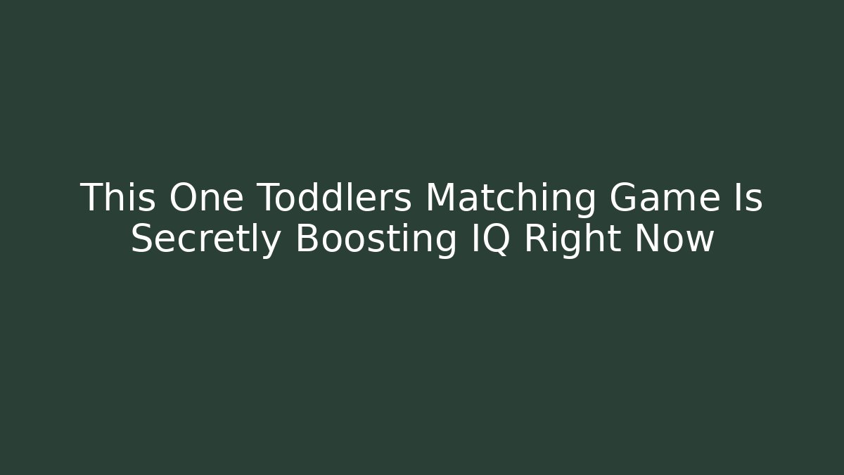 This One Toddlers Matching Game Is Secretly Boosting IQ Right Now