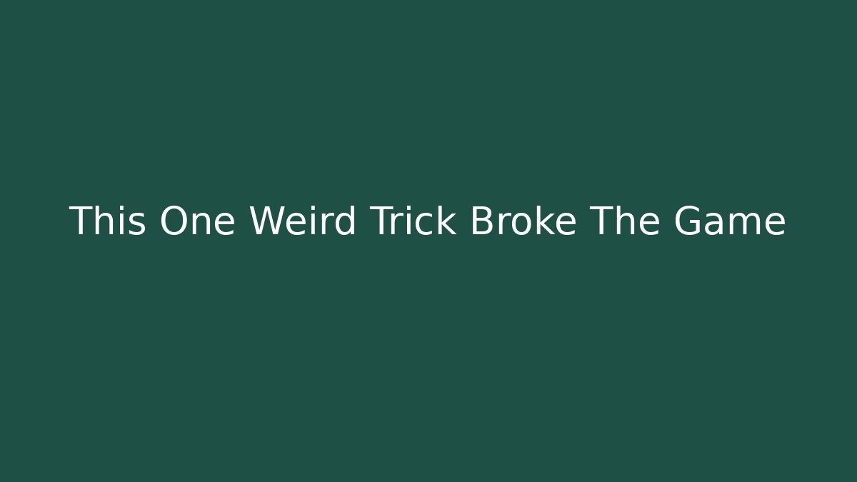 This One Weird Trick Broke The Game - Critter Realm