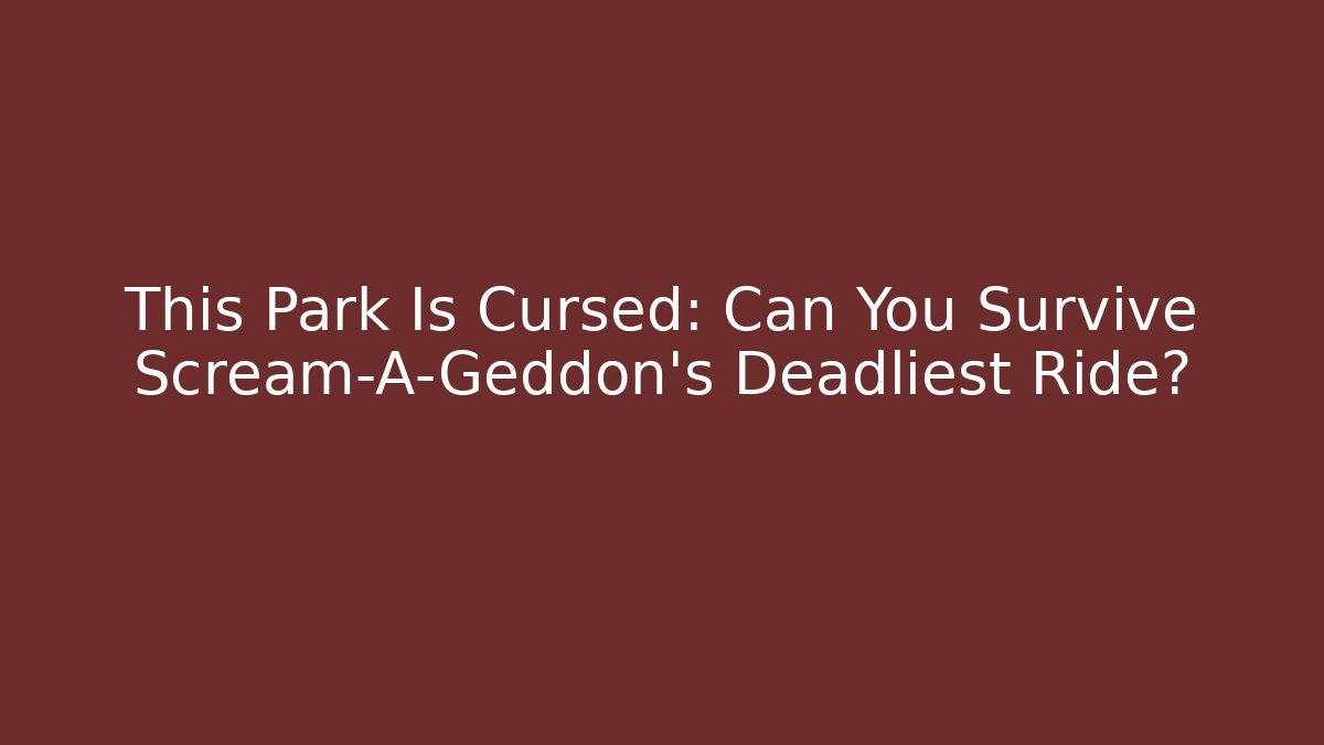 This Park Is Cursed: Can You Survive Scream-A-Geddon's Deadliest Ride?