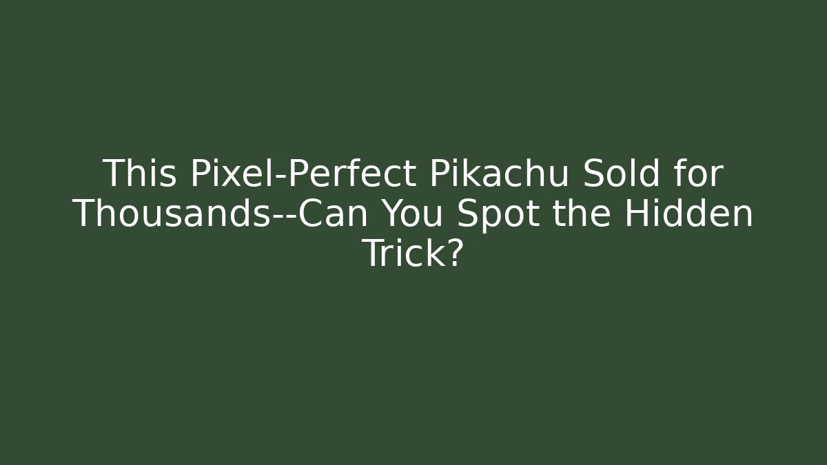 This Pixel-Perfect Pikachu Sold for Thousands—Can You Spot the Hidden Trick?