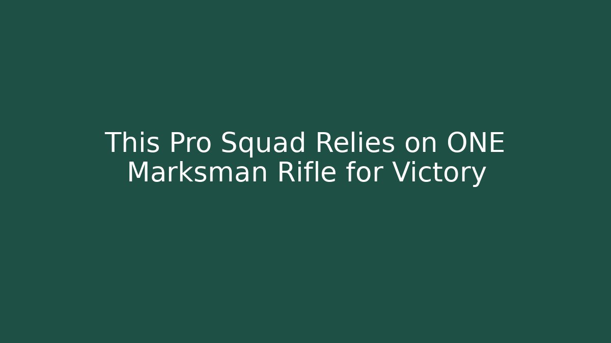 This Pro Squad Relies on ONE Marksman Rifle for Victory