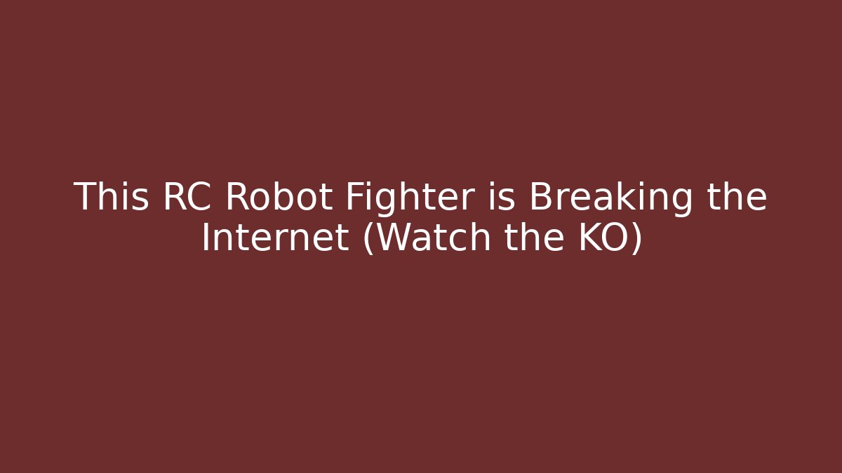 This RC Robot Fighter is Breaking the Internet (Watch the KO)