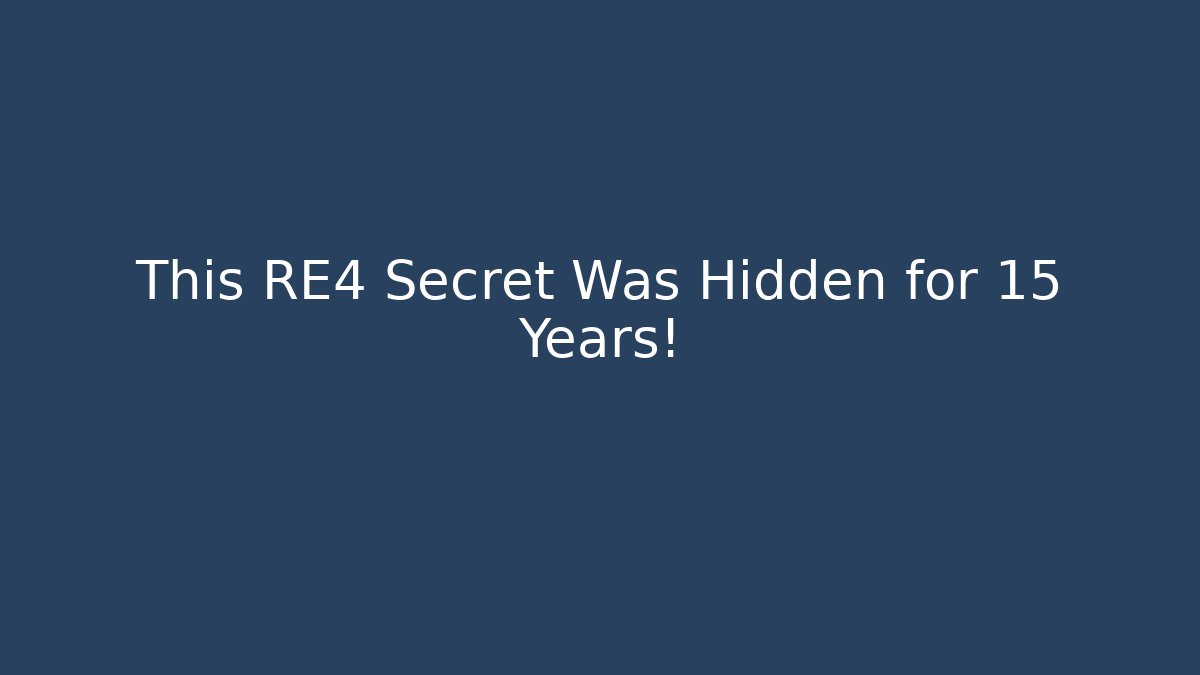This RE4 Secret Was Hidden for 15 Years! - Critter Realm