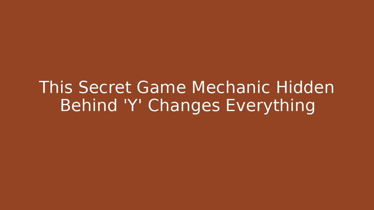 This Secret Game Mechanic Hidden Behind 'Y' Changes Everything - Critter Realm