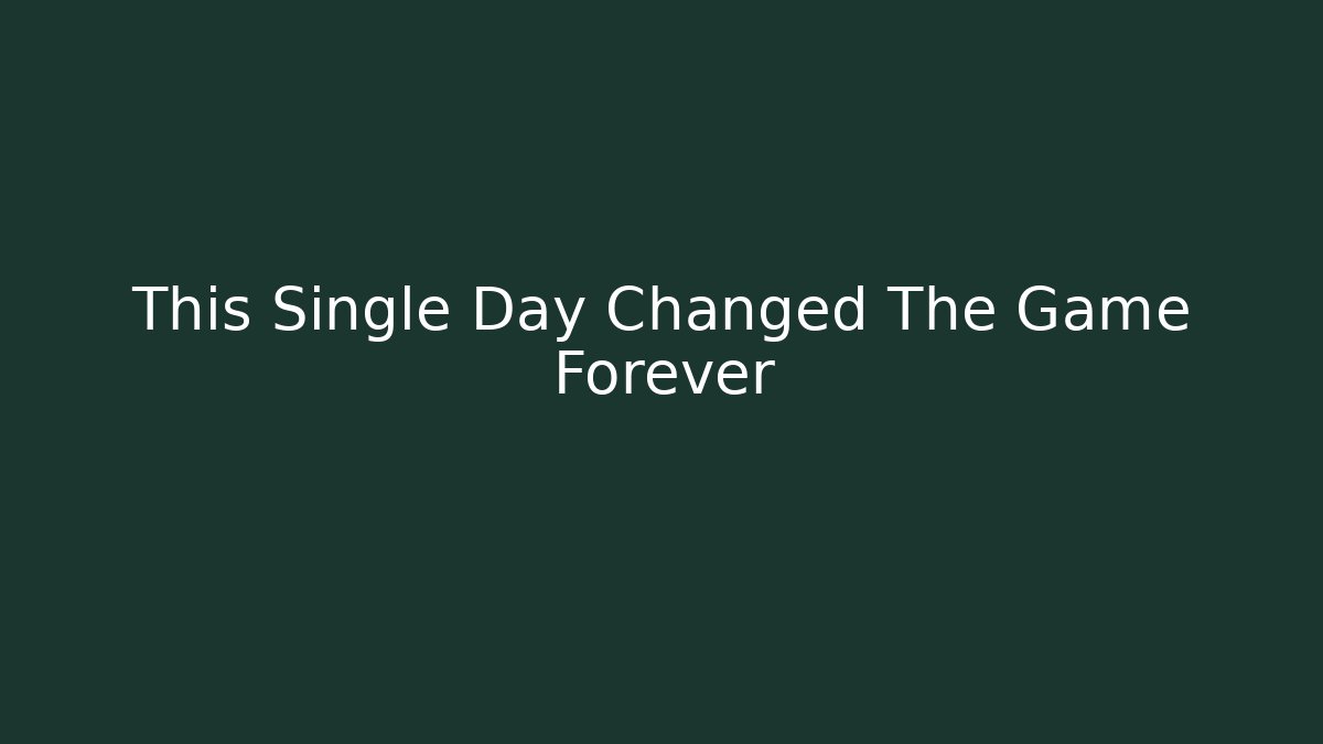 This Single Day Changed The Game Forever - Critter Realm