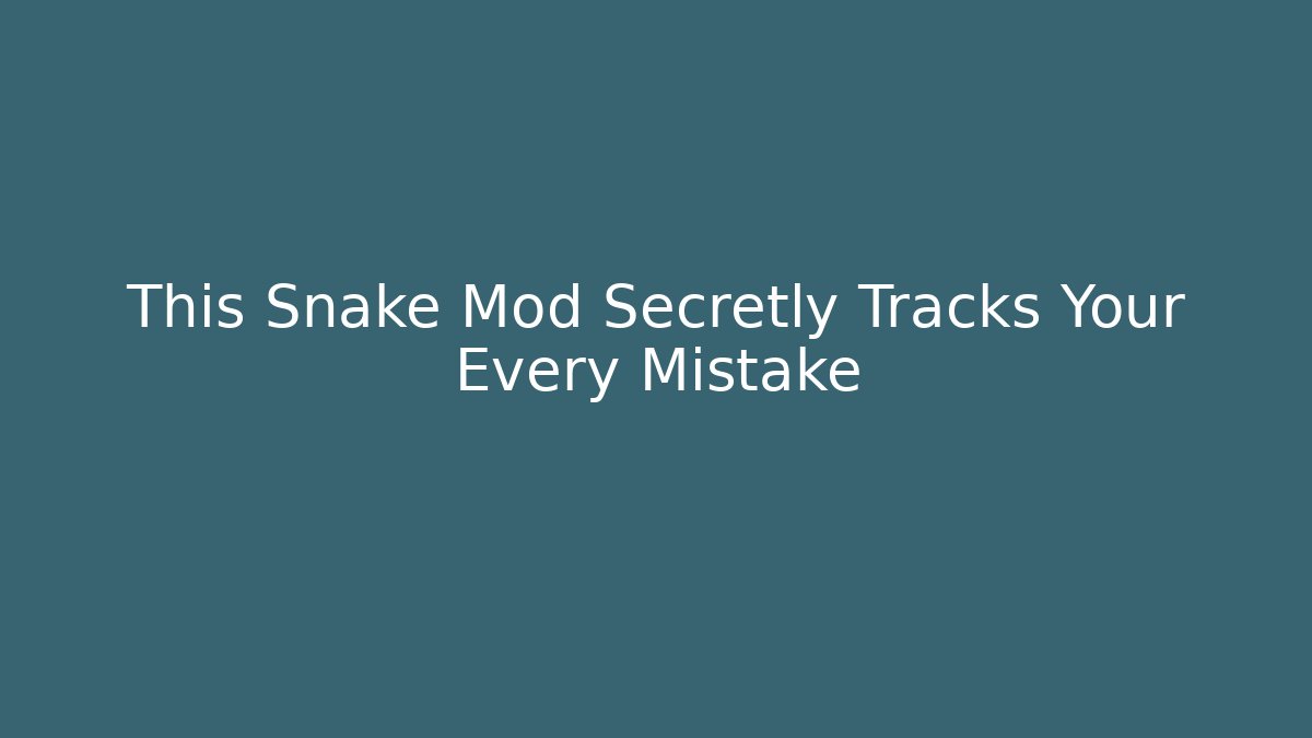This Snake Mod Secretly Tracks Your Every Mistake - Critter Realm