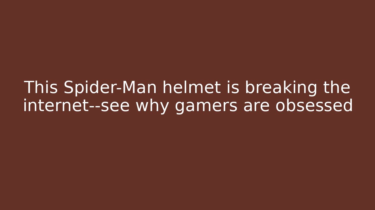 This Spider-Man helmet is breaking the internet—see why gamers are obsessed